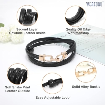 Adjustable WERFORU Women Skinny Belt - 2 Pack