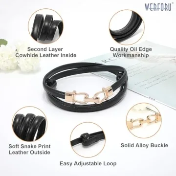Adjustable WERFORU Women Skinny Belt - 2 Pack