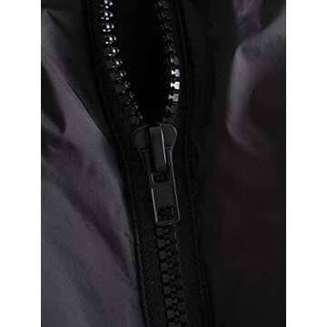 AIWUFLY Women's Winter Crop Vest Lightweight Sleeveless Zip Up Stand Collar Puffer Down Vest Black Large