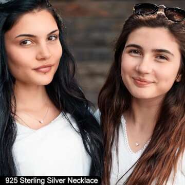 Memorjew 925 Sterling Silver Initial Necklace for Women, Dainty Hypoallergenic Sterling Silver Cubic Zirconia Initial Heart Necklace for Women Jewelry Gifts, Sterling Silver