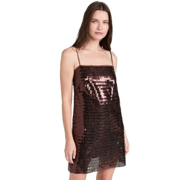 ASTR the label Women's Porsche Dress: Brown Beauty with Sequined Glam