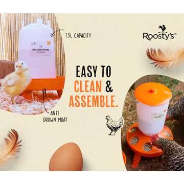 Roosty's Chicken Feeder and Waterer Set for Poultry