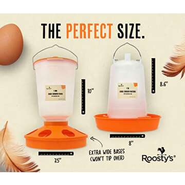 Roosty's Chicken Feeder and Waterer Set for Poultry