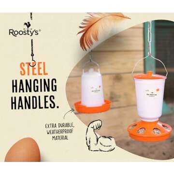 Roosty's Chicken Feeder and Waterer Set for Poultry