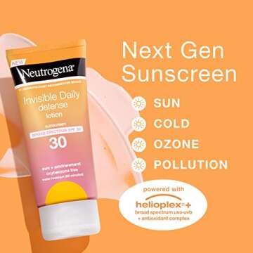 Neutrogena Invisible Daily Defense Sunscreen Lotion, Broad Spectrum SPF 30, Oxybenzone-Free & Water-...