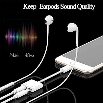 [Apple MFi Certified] 2Pack iPhone Splitter Adapter,2 in 1 Dual Lightning Headphone Splitter Charger Cable Aux Audio Adapter Compatible With iPhone 12/11/XS/XR/X/8/7 iPad Converter Music+Charging+Call