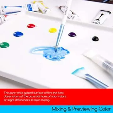 MEEDEN Extra-Large White Ceramic Palette for Artists