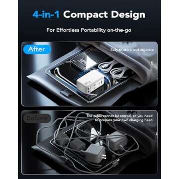 HATALKIN 4-in-1 Retractable Wall Charger with Dual USB Ports and 90cm Lightening and Type-C Cables, 40W Fast Charging Foldable Block Compatible with ipad,iPhone 16/15, airpods,Galaxy, Pixel, and More