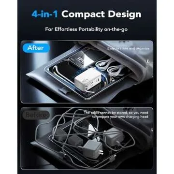 HATALKIN 4-in-1 Retractable Wall Charger with Dual USB Ports and 90cm Lightening and Type-C Cables, 40W Fast Charging Foldable Block Compatible with ipad,iPhone 16/15, airpods,Galaxy, Pixel, and More