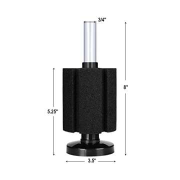 AQUANEAT Aquarium Bio Sponge Filter Breeding Fry Betta Shrimp Nano Fish Tank (M Large up to 50Gal)
