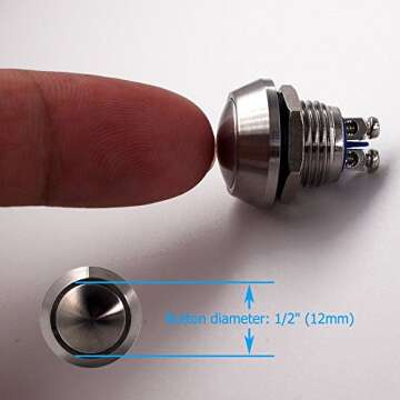 URTONE UR123 Momentary Push Button Switch - Stainless Steel