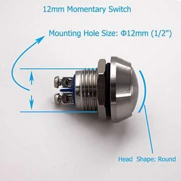 URTONE UR123 Momentary Push Button Switch - Stainless Steel