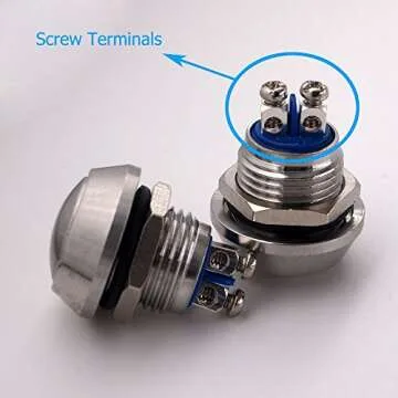 URTONE UR123 Momentary Push Button Switch - Stainless Steel