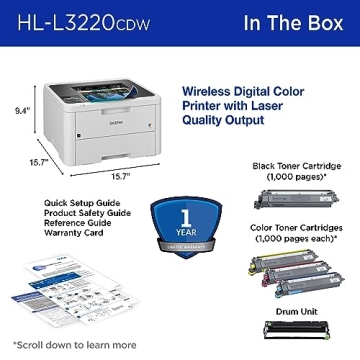 Brother HL-L3220CDW Wireless Color Laser Printer Fast Printing