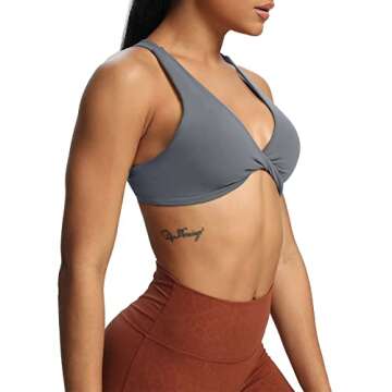 Aoxjox Women's Workout Sports Bras Fitness Backless Padded Satara Low Impact Bra Yoga Crop Tank Top ...