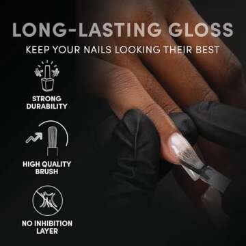 CHAUN LEGEND NON-WIPE Top Coat | Intense Shine, Long-Lasting Non-Wipe Formula | Brilliant High-Gloss for Weeks, Pro-Quality Formula for Gel Nail Polish | 15ml