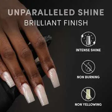 CHAUN LEGEND NON-WIPE Top Coat | Intense Shine, Long-Lasting Non-Wipe Formula | Brilliant High-Gloss for Weeks, Pro-Quality Formula for Gel Nail Polish | 15ml