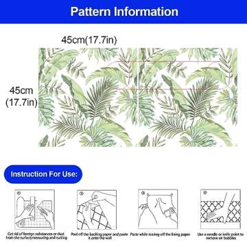 BaoHArtHome Tropical Olive Light Green Palm Tree Leaf Wallpaper Peel and Stick Wallpaper Greenery Jungle Contact Paper Leaves Watercolor Bathroom Living Room 17.7in x 6.6ft
