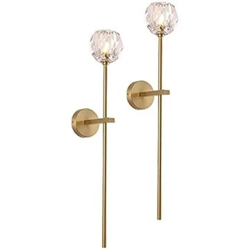 Stylish BOKT Gold Crystal Wall Sconce Set for Home Decor