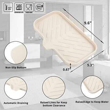 MicoYang Silicone Bathroom Soap Dishes with Drain Spout-Bathroom and Kitchen Sink Organizer,Sponge H...