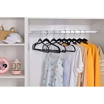 Quality Hangers 160 Pack Slim Plastic Hangers for Clothes - Heavy Duty Non-Velvet Hangers with 360° Swivel Chrome Hook & Non Slip Notches - Ideal for Dresses Coats Shirts Jackets & More - Black