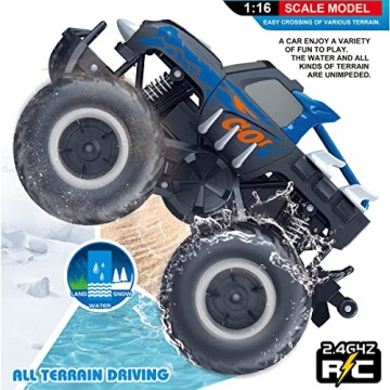 Threeking 1:16 Waterproof Monster Truck for Kids
