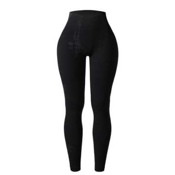 AUROLA Serpent Seamless Scrunch Workout Leggings for Women,Tummy Control Squat Proof Thick Pants,Black,S