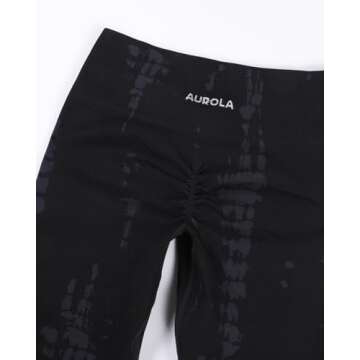 AUROLA Serpent Seamless Scrunch Workout Leggings for Women,Tummy Control Squat Proof Thick Pants,Black,S