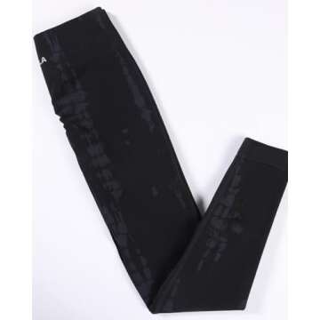 AUROLA Serpent Seamless Scrunch Workout Leggings for Women,Tummy Control Squat Proof Thick Pants,Black,S