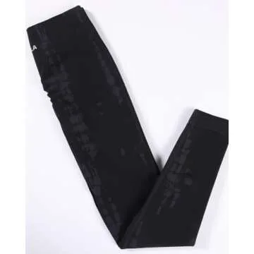 AUROLA Serpent Seamless Scrunch Workout Leggings for Women,Tummy Control Squat Proof Thick Pants,Black,S