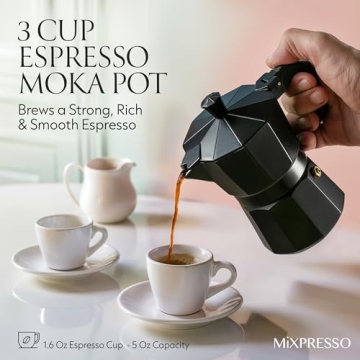 Mixpresso Lightweight Aluminum Moka Coffee Maker