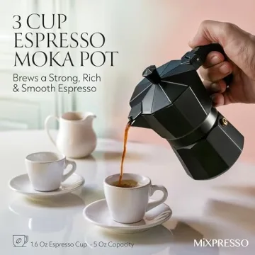 Mixpresso Lightweight Aluminum Moka Coffee Maker