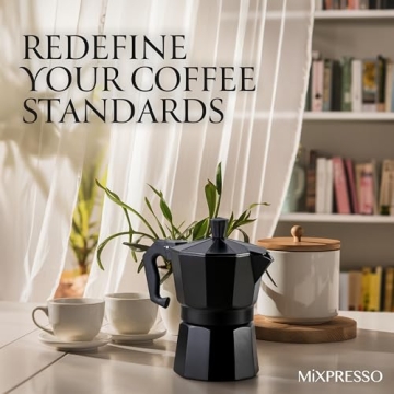 Mixpresso Lightweight Aluminum Moka Coffee Maker