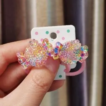 6 Pairs Toddler Hair Ties for Girls,Colorful Cartoon Ponytail Holders Hair Elastics,Soft Hair Ties No Damage Hair Bands,Cute Hair Ties Hair Accessories for Girls Infants Toddlers Kids Teens