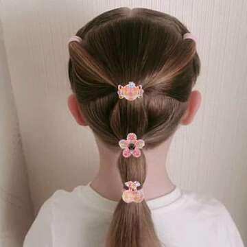 6 Pairs Toddler Hair Ties for Girls,Colorful Cartoon Ponytail Holders Hair Elastics,Soft Hair Ties No Damage Hair Bands,Cute Hair Ties Hair Accessories for Girls Infants Toddlers Kids Teens