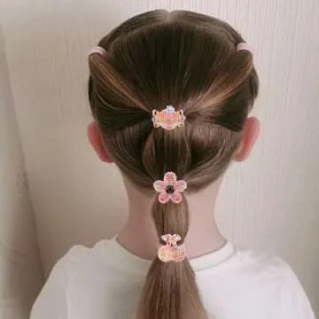 6 Pairs Toddler Hair Ties for Girls,Colorful Cartoon Ponytail Holders Hair Elastics,Soft Hair Ties No Damage Hair Bands,Cute Hair Ties Hair Accessories for Girls Infants Toddlers Kids Teens