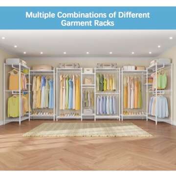 VIPEK V6 Wire Garment Rack 5 Tiers Heavy Duty Clothes Rack for Hanging Clothes, Wardrobe Rack Compact Large Metal Clothing Rack Freestanding Closet Storage Rack, Max Load 850LBS, White