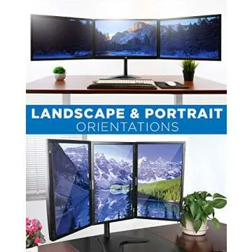 Mount-It! Triple Monitor Stand | 3 Monitor Stand Fits 19 20 21 22 23 24 Inch Computer Screens | Free...
