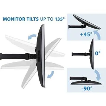 Mount-It! Triple Monitor Stand | 3 Monitor Stand Fits 19 20 21 22 23 24 Inch Computer Screens | Free Standing Base | Three Heavy Duty Full Motion Adjustable Arms | VESA Compatible