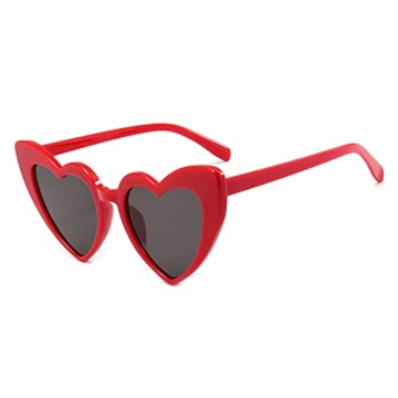 YooThink Heart Shaped Sunglasses for Women – Vintage Cat Eye Mod Style Retro Kurt Cobain Glasses (...