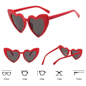 YooThink Heart Shaped Sunglasses – Chic Retro Cat Eye Style