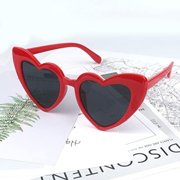 YooThink Heart Shaped Sunglasses – Chic Retro Cat Eye Style