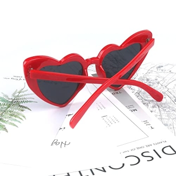 YooThink Heart Shaped Sunglasses – Chic Retro Cat Eye Style