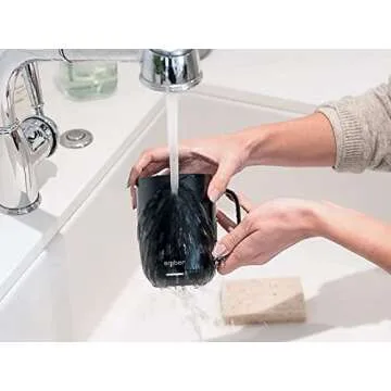 Amazon Renewed Ember Temperature Control Smart Mug 2, 10 oz, 1.5-hr Battery Life - App Controlled Heated Coffee Mug - Improved Design (Renewed) (10oz Black)