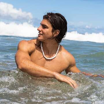 Fablinks Puka Shell Necklace for Summer Beach Style