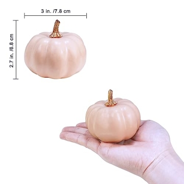 Blush Pink Artificial Pumpkins Set for Fall Decor