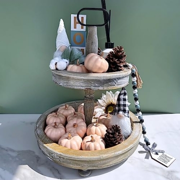 Blush Pink Artificial Pumpkins Set for Fall Decor