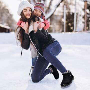 DUOYANGJIASHA Womens Snow Boots Winter Shoes Warm Fur Lined Lining Ankle Booties Waterproof Comforta...