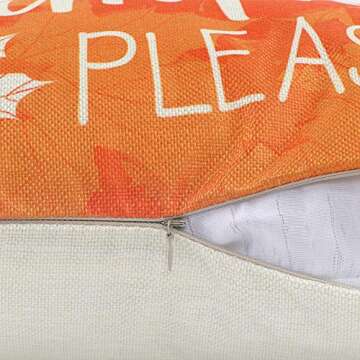 ZJHAI Fall Pillow Covers 18x18 Set - Pumpkin & Maple Designs
