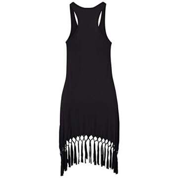 pinziko Summer Dresses for Women Beach Cover Up for Swimwear Swimsuit Coverups Tank Dress Black